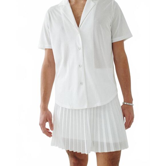 NEW T.W.I.N. THAT’S WHAT I NEED basketball mesh mini skirt in white